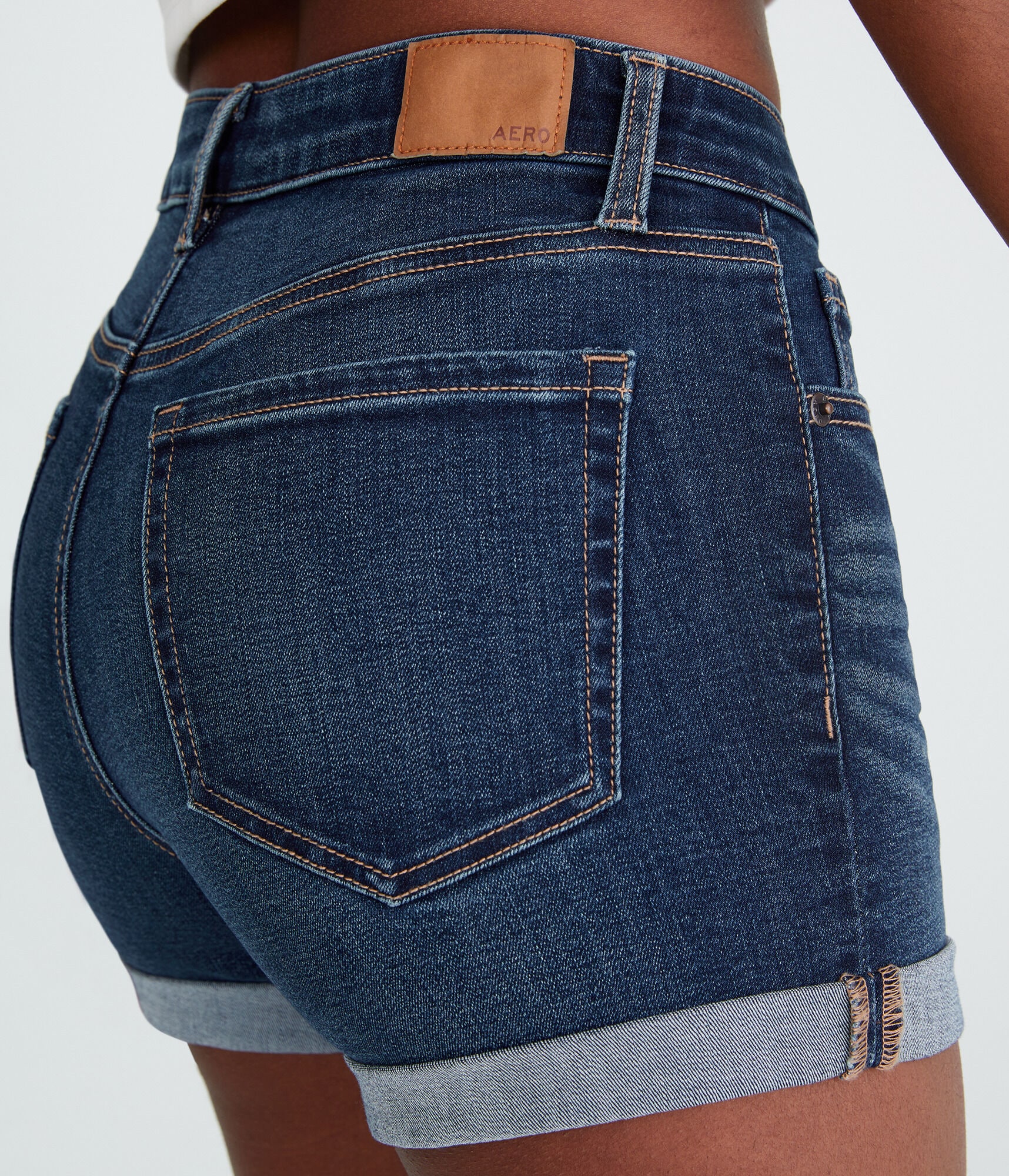 Premium Seriously Stretchy High-Rise Denim Midi Shorts