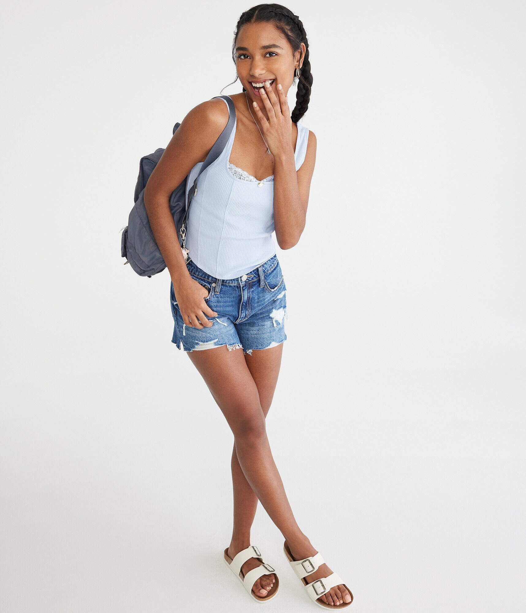 Solid Square-Neck Corset Tank