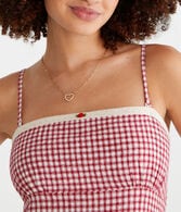 Plaid Strapless Empire Sheath Mini Dress