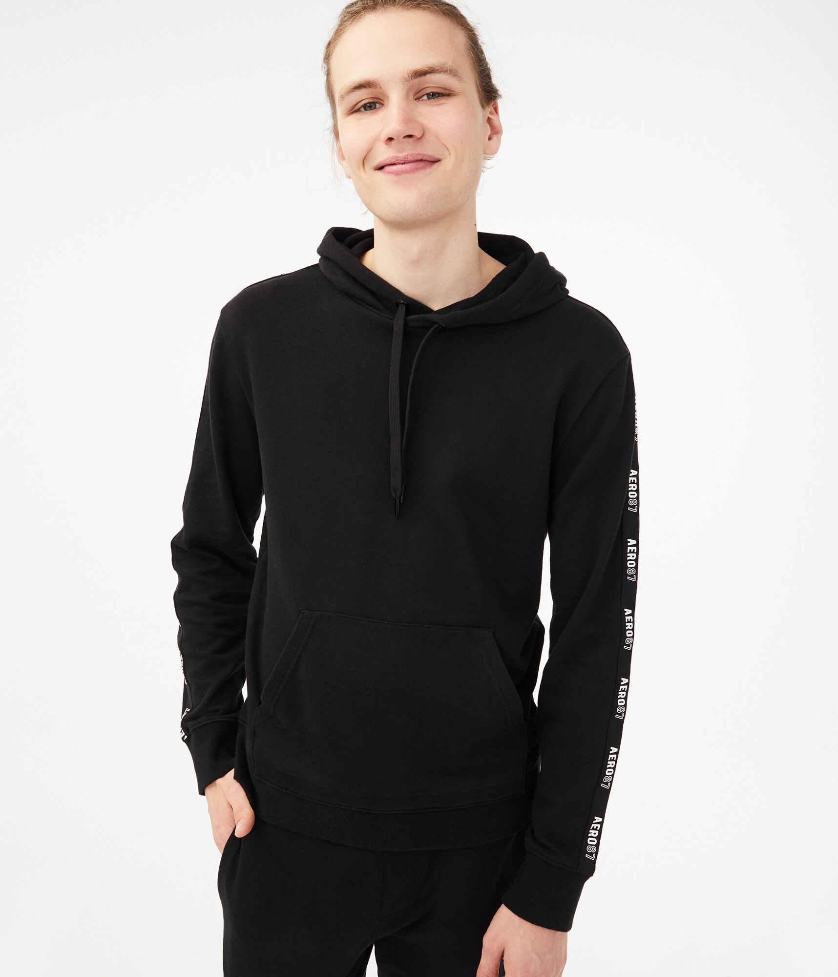 Tape logo hoodie clearance