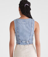 Cropped Denim Vest
