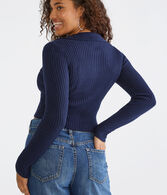 Long Sleeve Cropped Zip Polo Cardigan