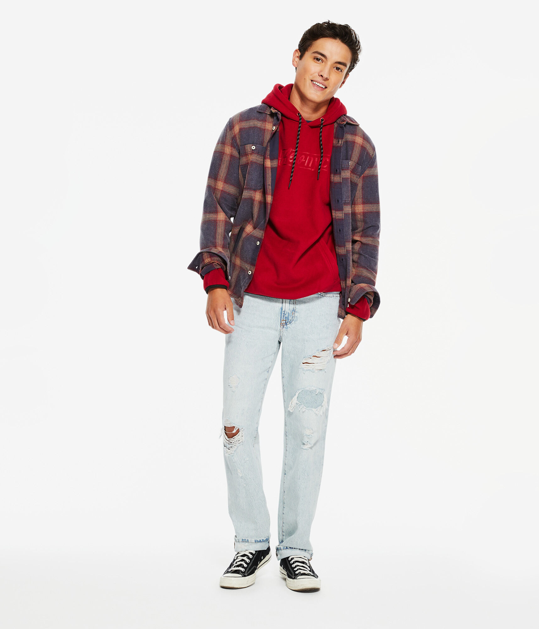 Aero NYC Box Logo Polyfleece Pullover Hoodie