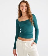 Long Sleeve Seriously Soft Sculpt Ruched Tee