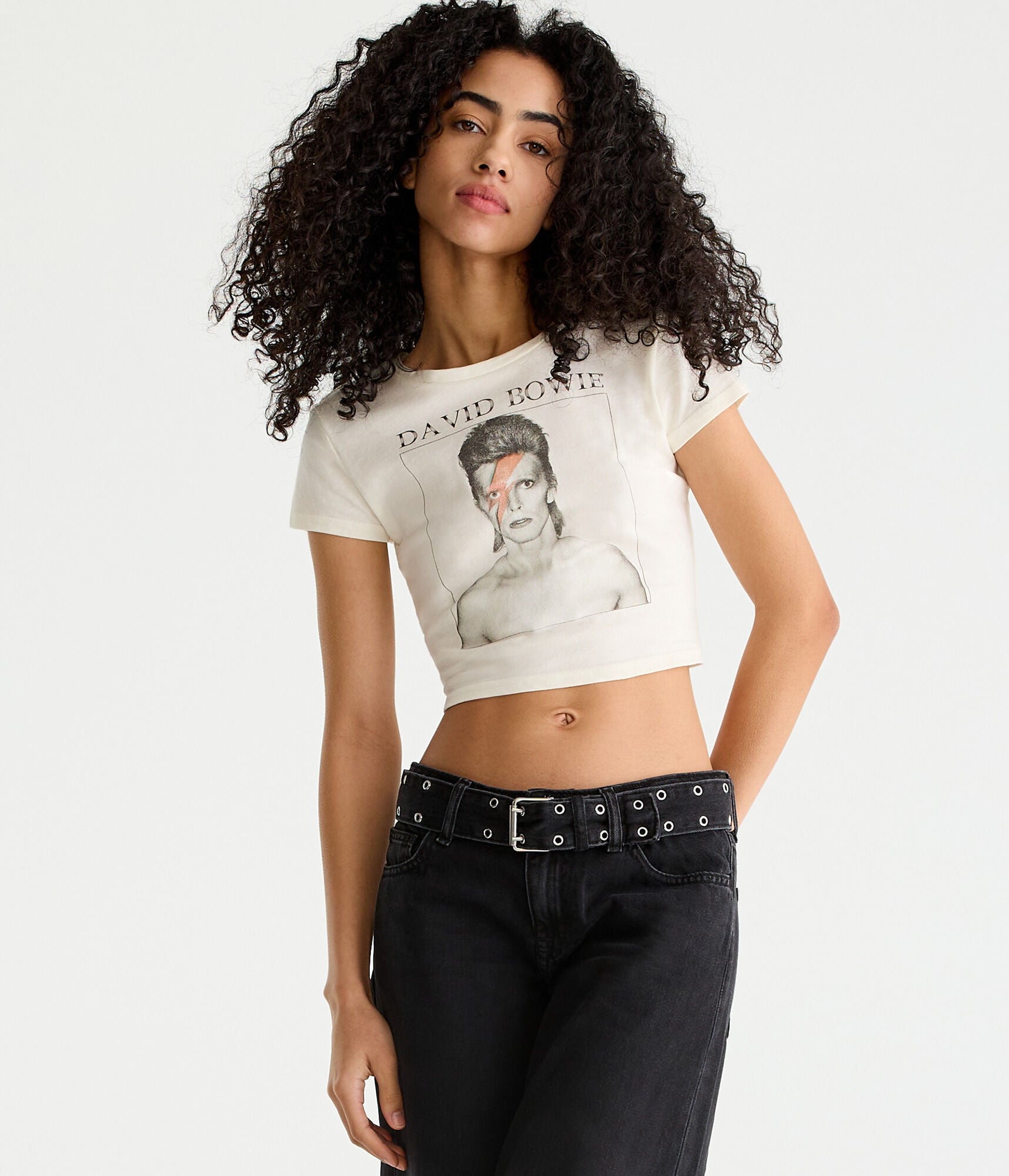 David Bowie Aladdin Sane Cropped Graphic Tee