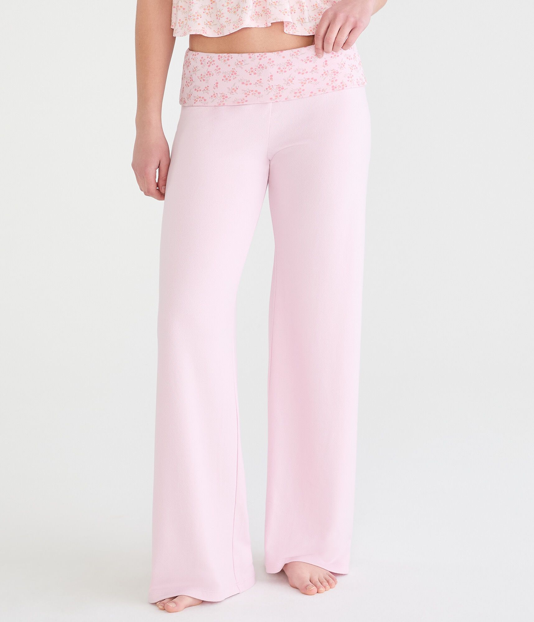 Floral Fold-Over Sleep Pants