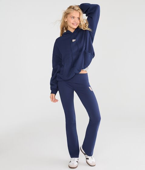Cloud Soft Cool Girls Love Cats Mid-Rise Fold-Over Flare Leg Pants Cloud Soft Cool Girls Love Cats Mid-Rise Fold-Over Flare Leg Pants