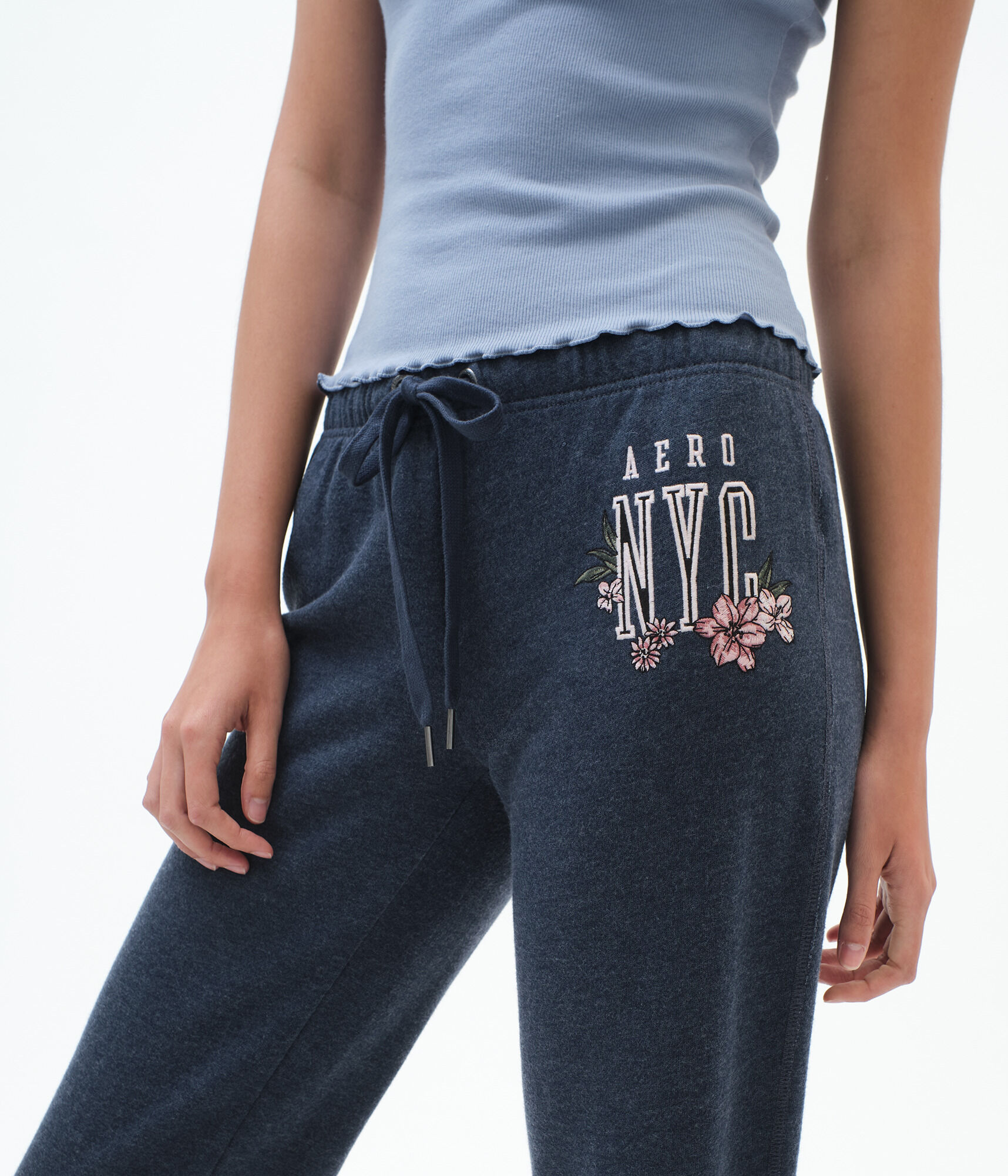 Aero NYC Floral Cinched Sweatpants