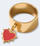 Dangling Heart Charm Ring