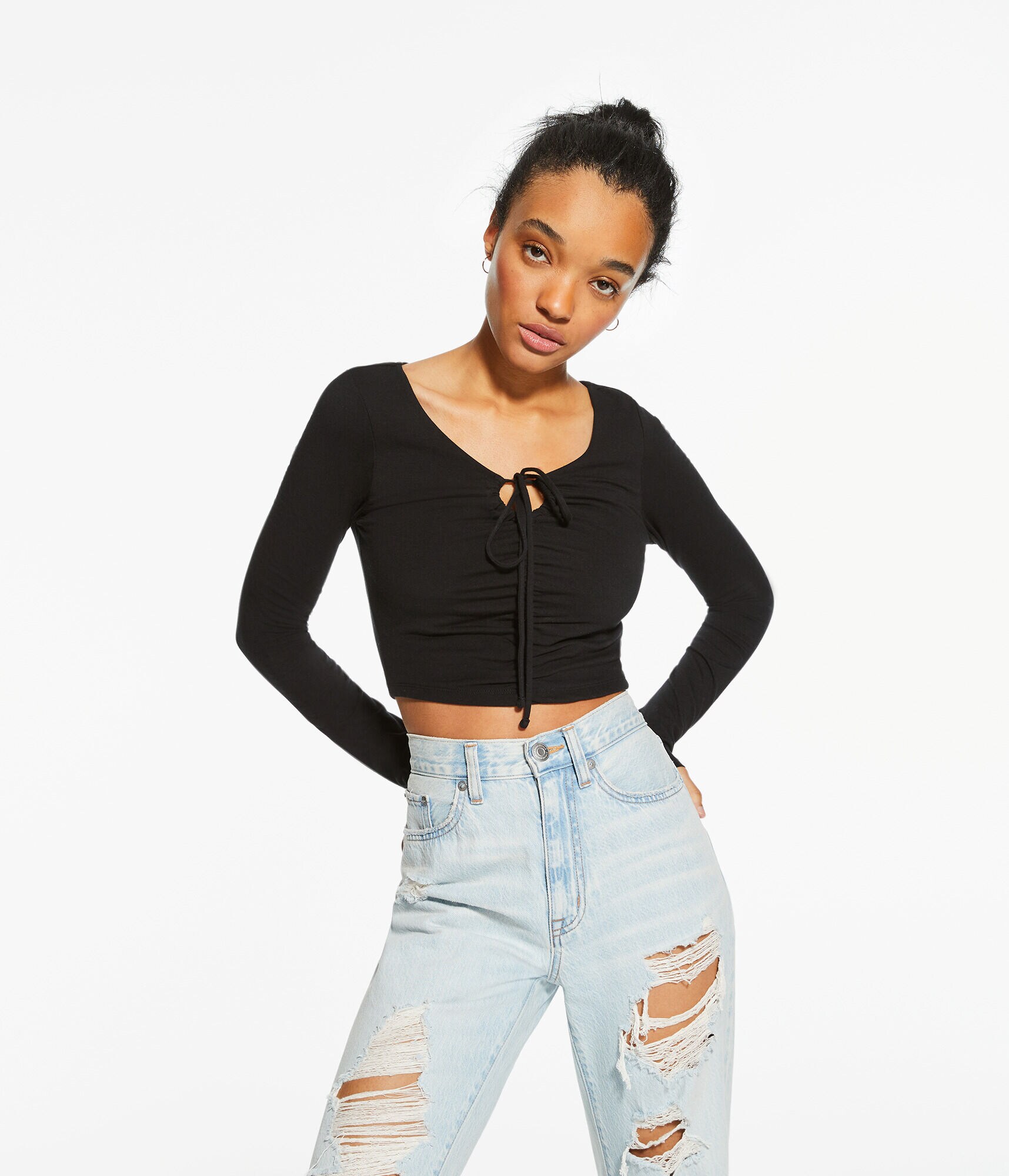 Long Sleeve Convertible Cropped Tiny Top