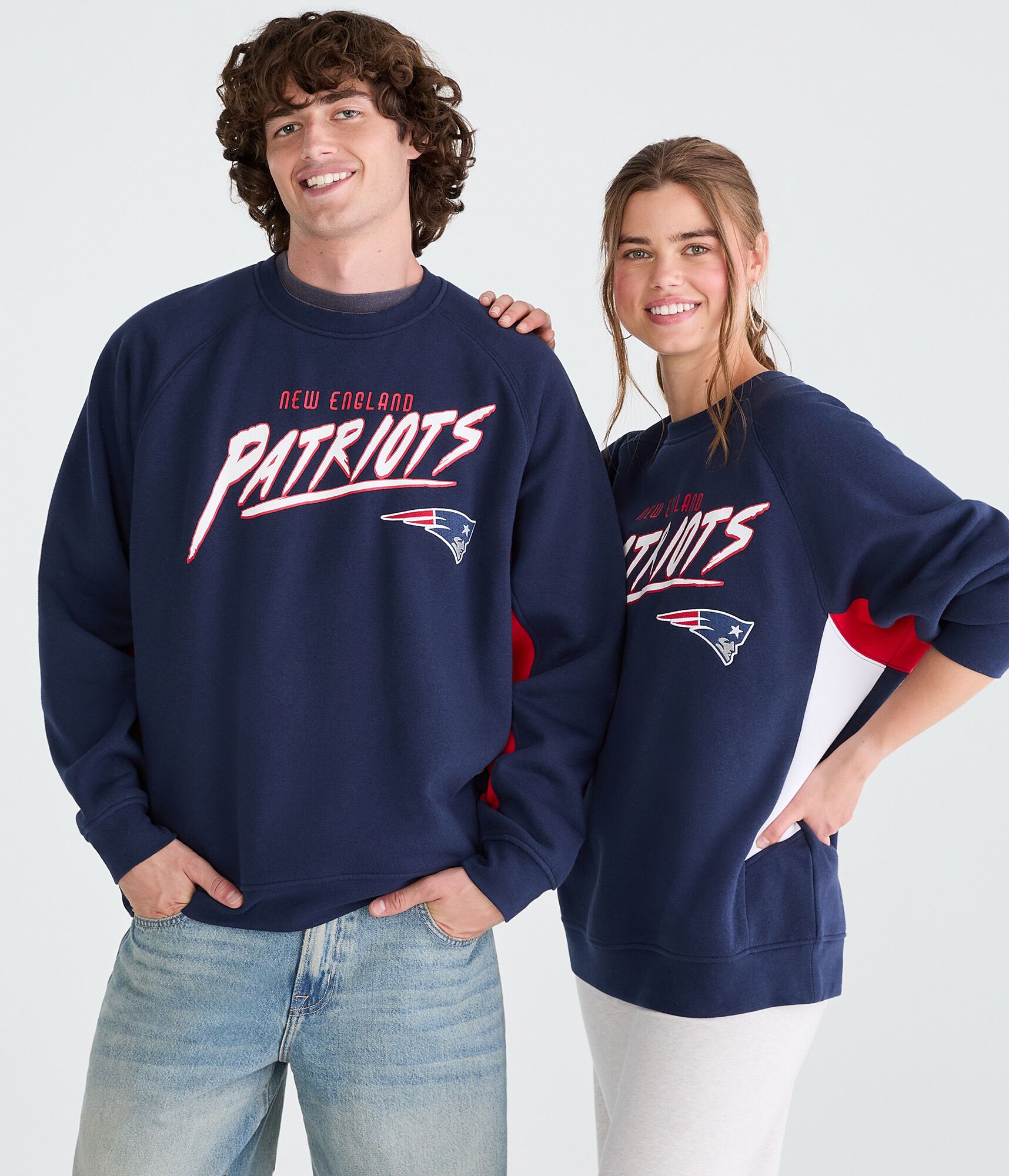 New England Patriots Colorblock Crew Sweatshirt