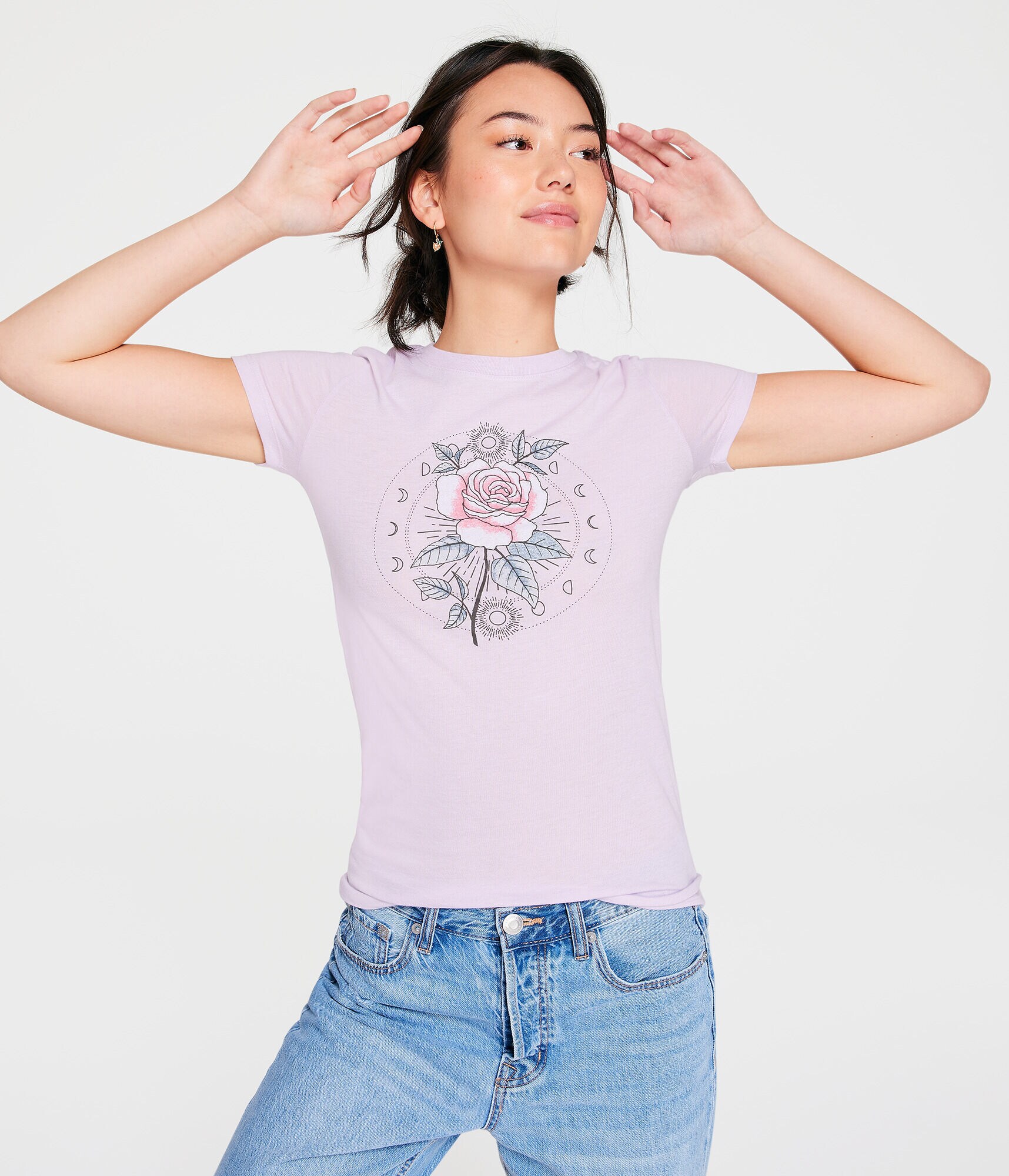 Moon Phases Rose Graphic Tee