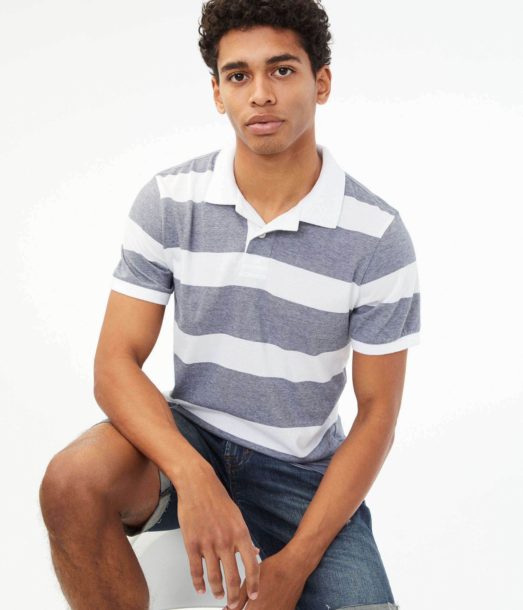 Thick Stripe Jersey Polo