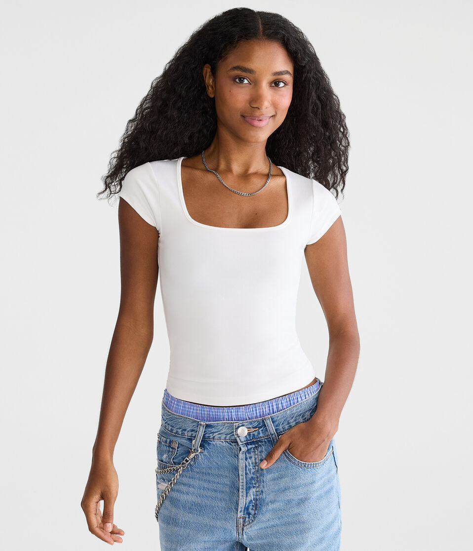 Buttery Soft Square-Neck Tee