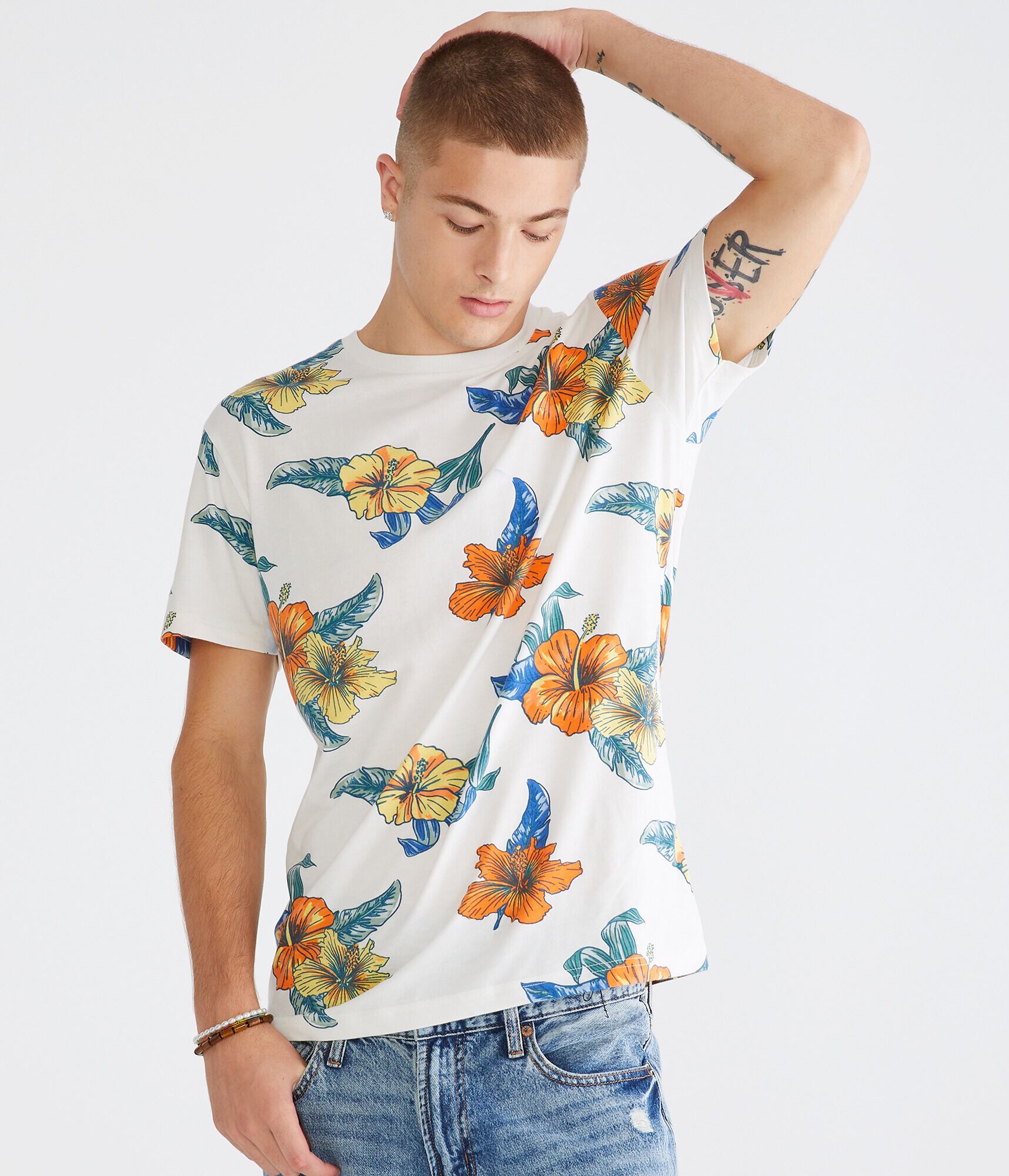 Hibiscus Print Graphic Tee