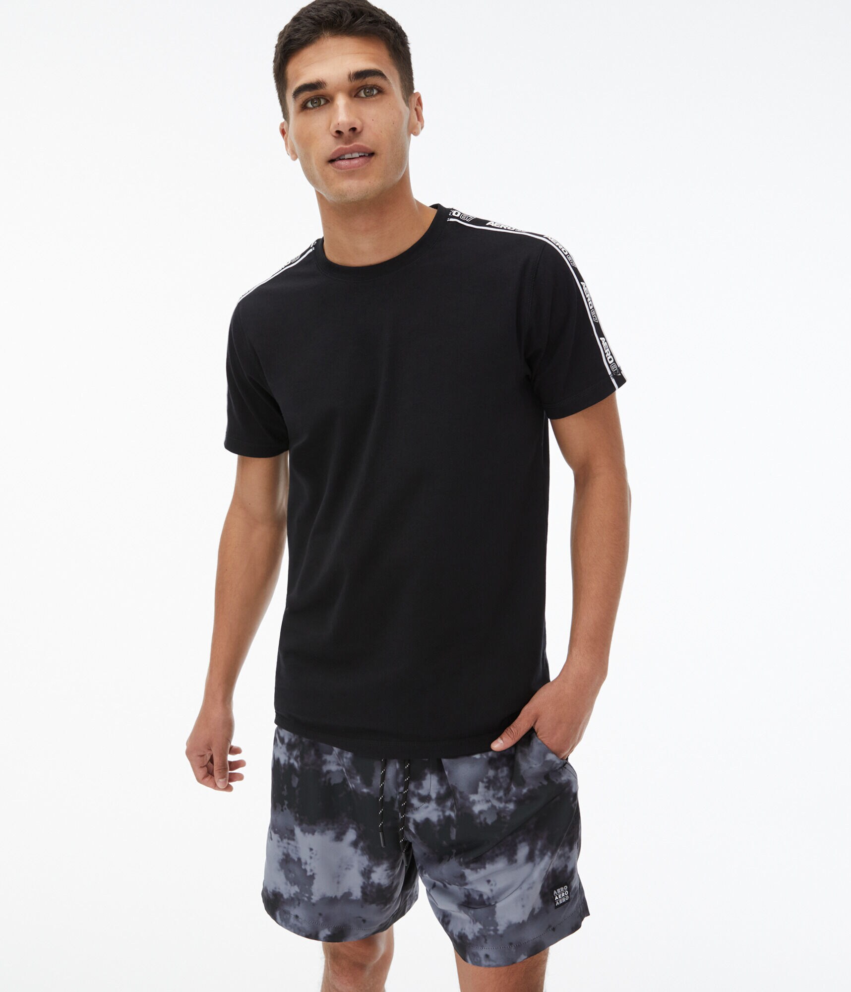 Logo Sleeve Tape Stretch Crew Tee