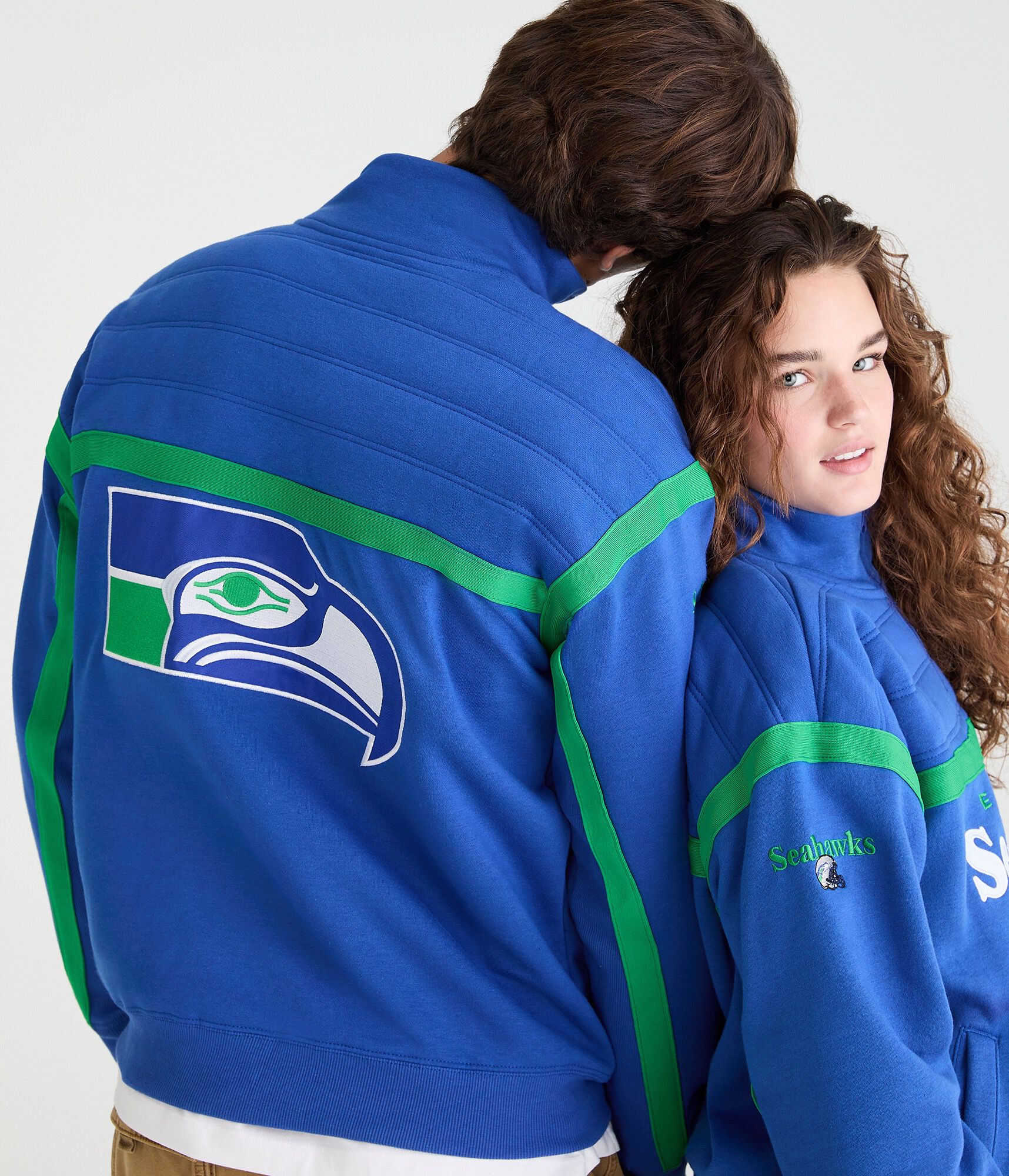 Seattle Seahawks Quilted Quarter-Zip Pullover