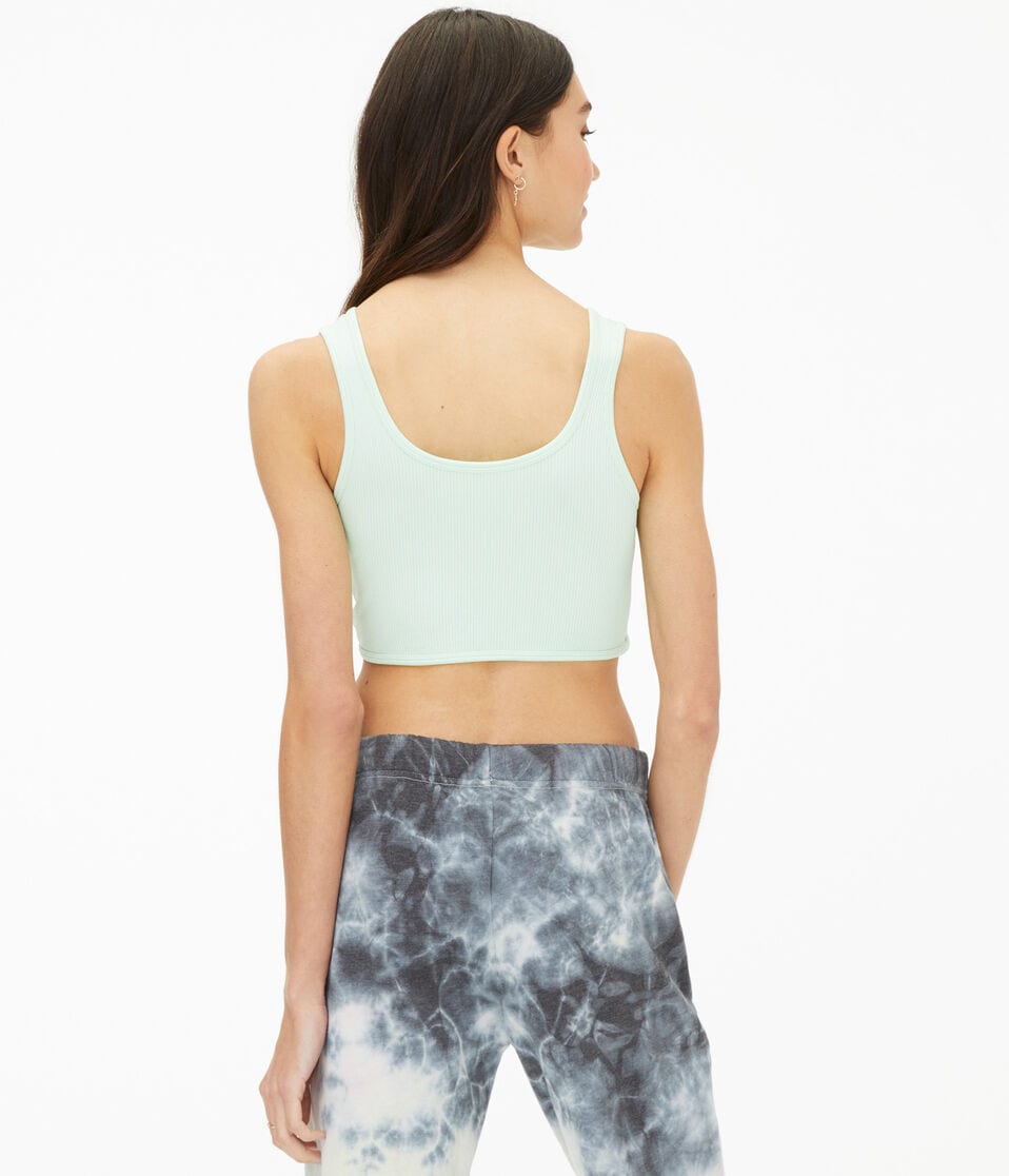 Acid Wash Seamless Twist-Front V-Neck Crop Top