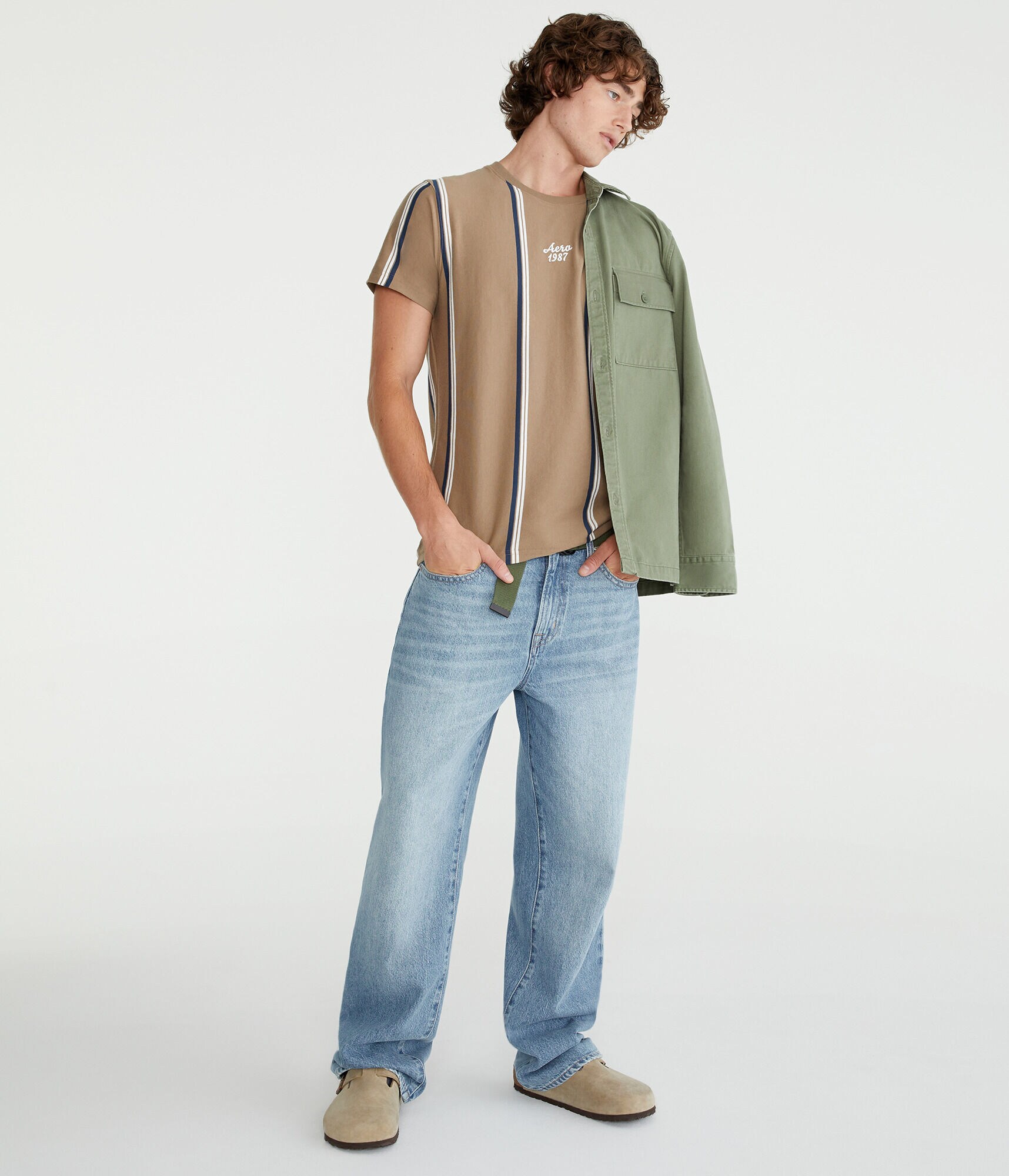 Aero Vertical Stripe Graphic Tee