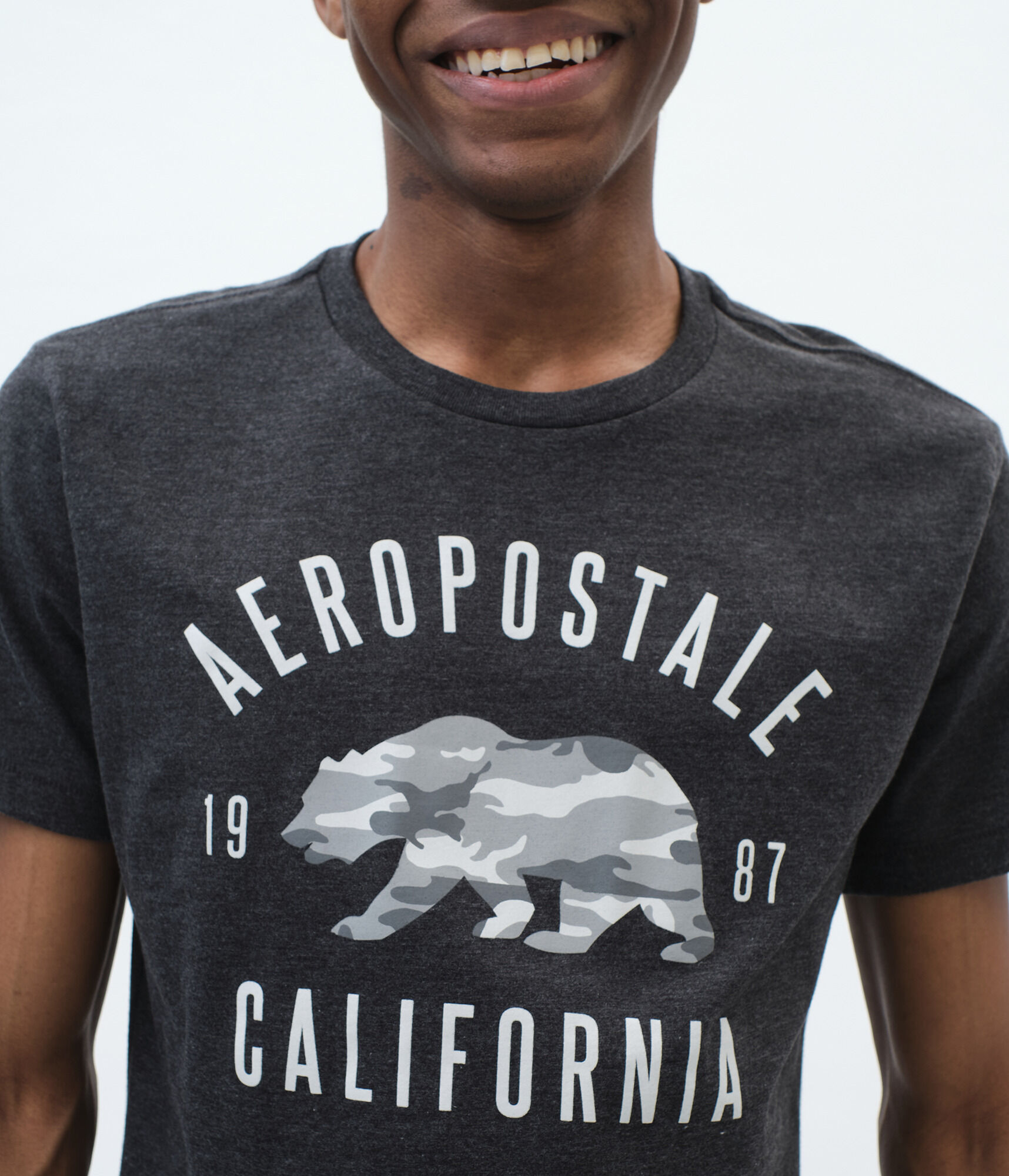 Aeropostale California Camo Bear Graphic Tee