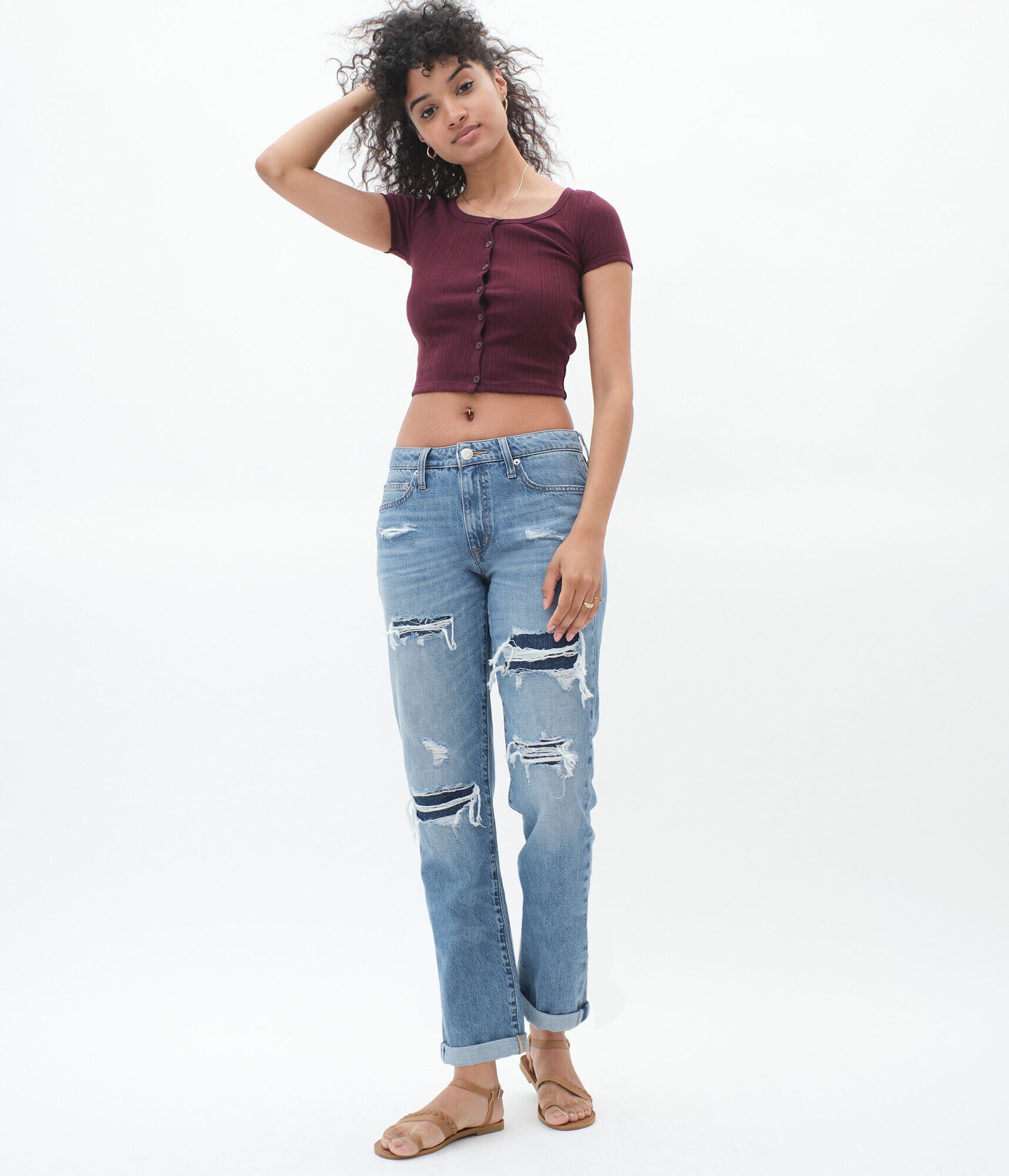 Low-Rise Boyfriend Jean