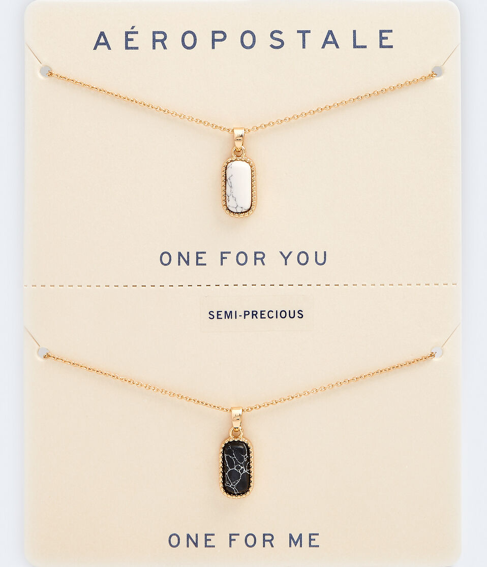 Best Friends Semi-Precious Stone Necklace 2-Pack