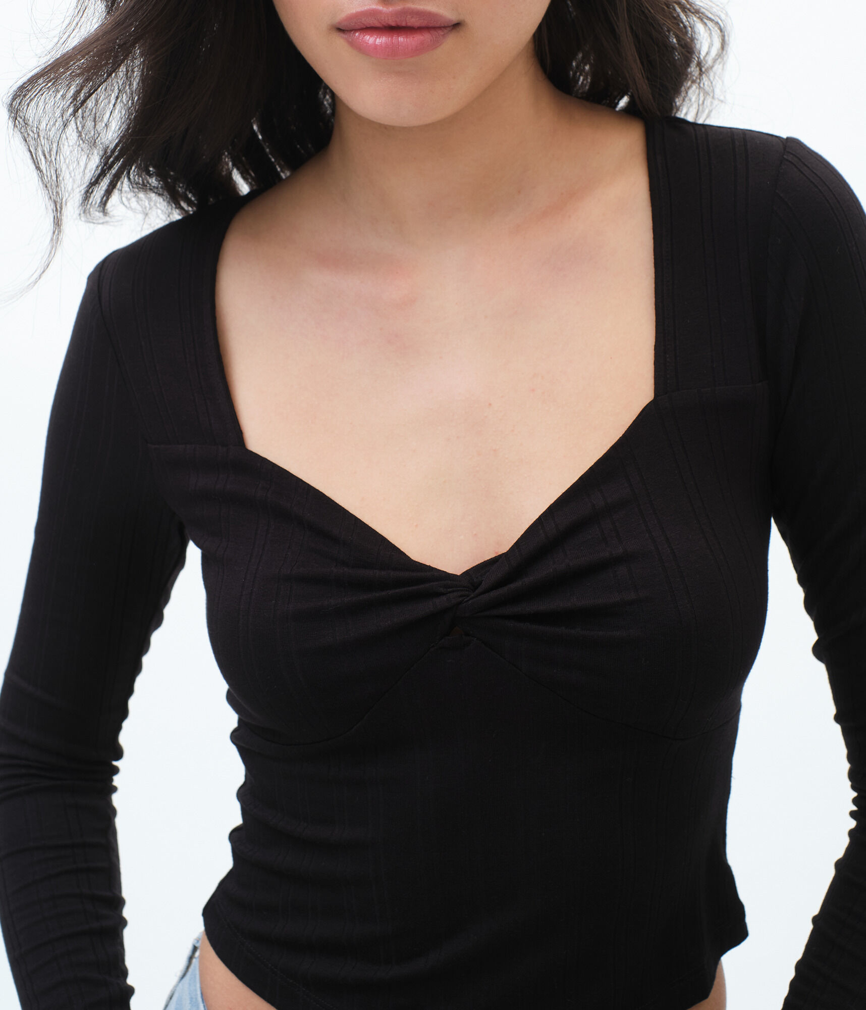 Long Sleeve Twist-Front Tee