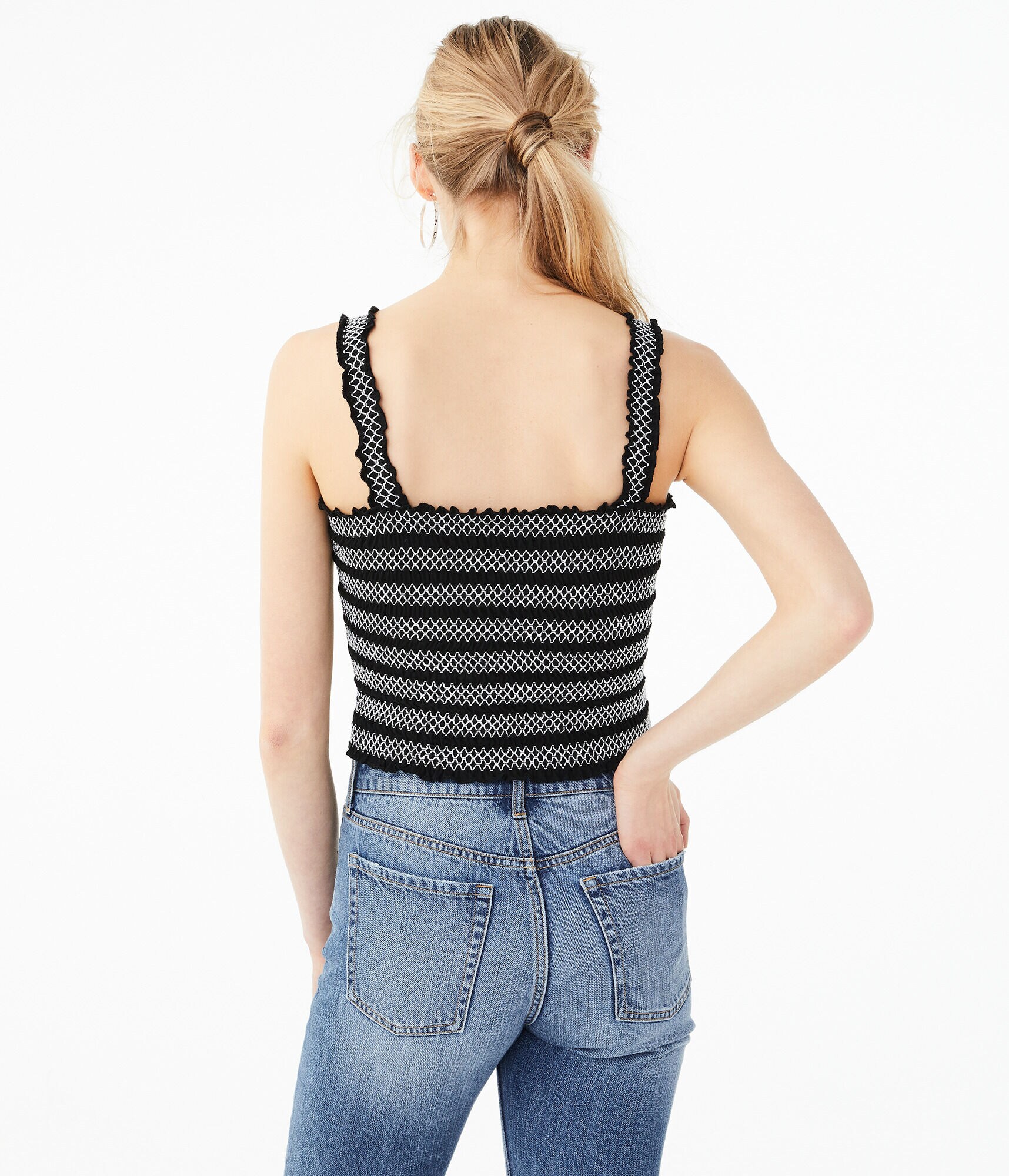 Embroidered Smocked Tank