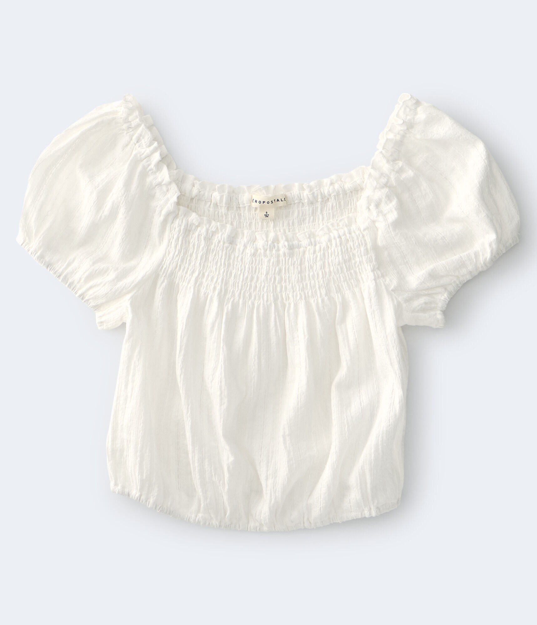 Smocked Square-Neck Top