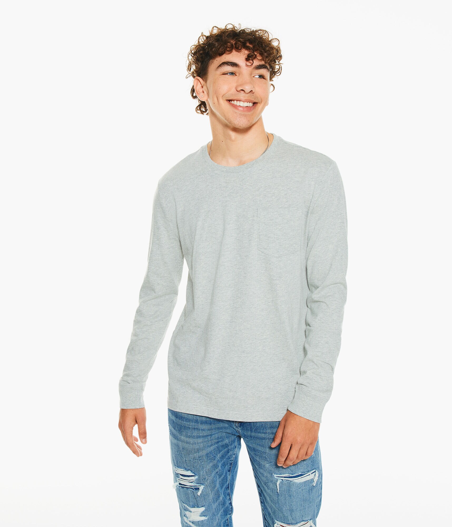 Long Sleeve Pocket Crew Tee 3-Pack