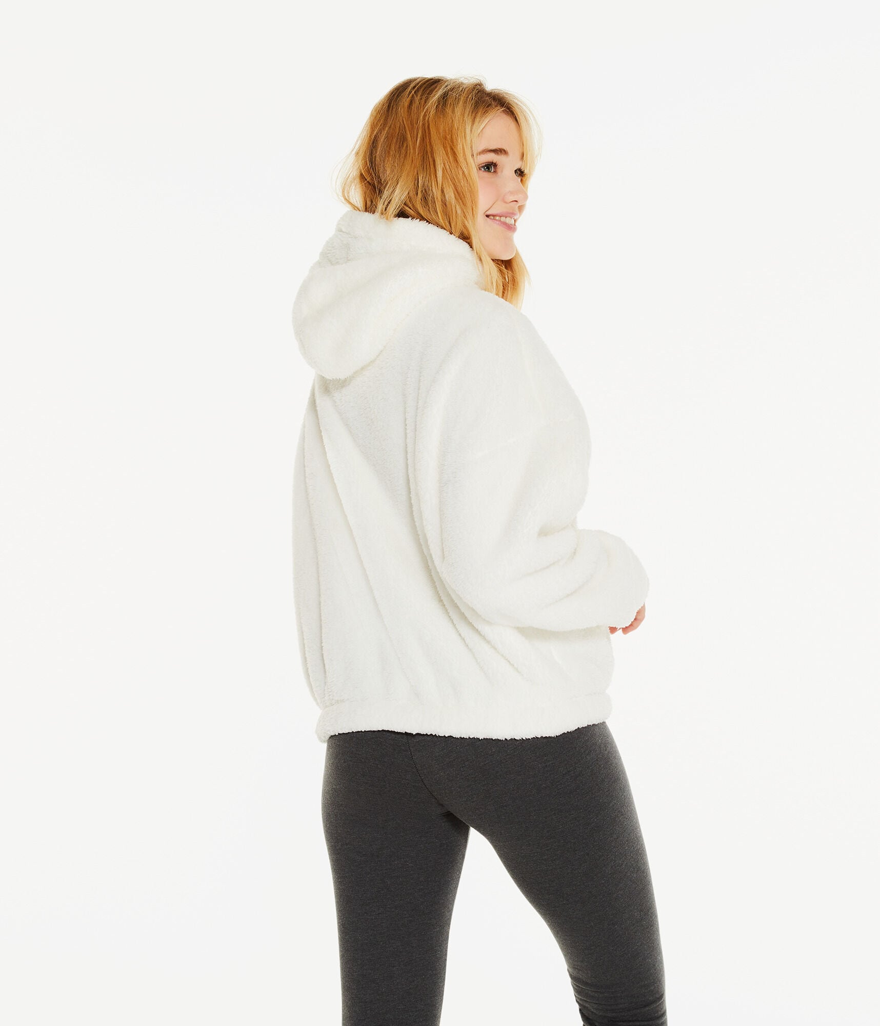 Sherpa Fleece Oversized Full-Zip Hoodie