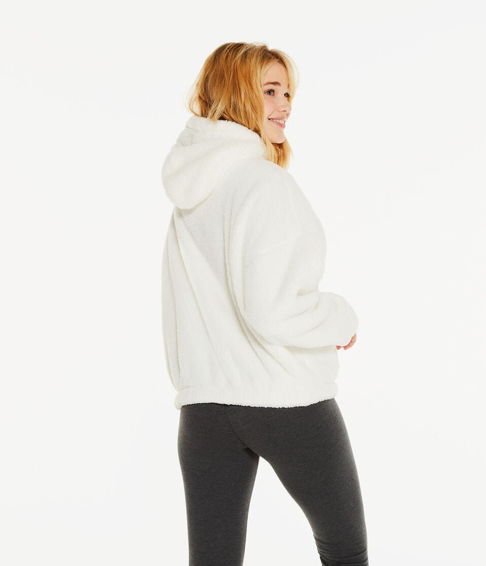 Sherpa Fleece Oversized Full-Zip Hoodie