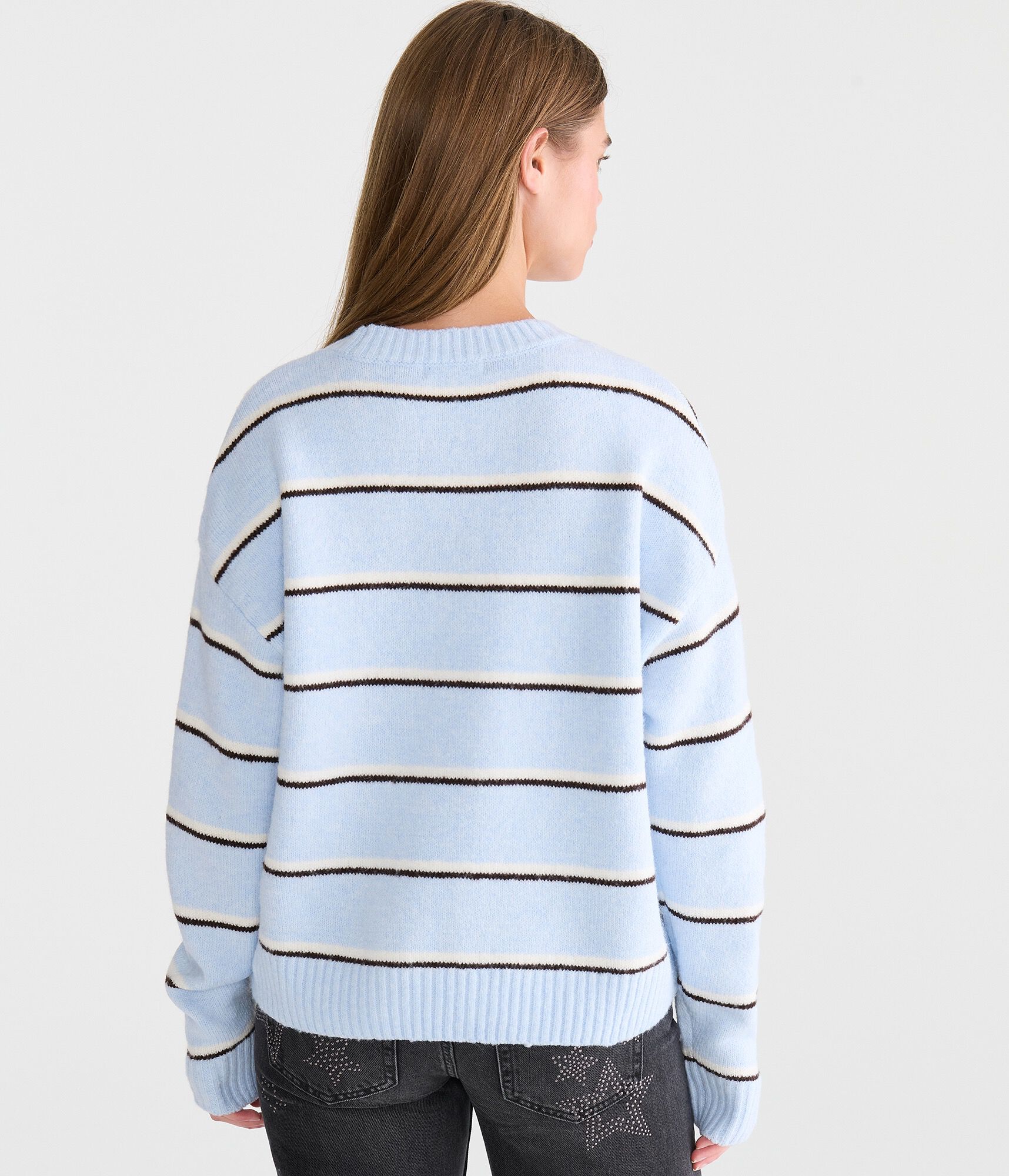 Striped Cozy Crew Sweater