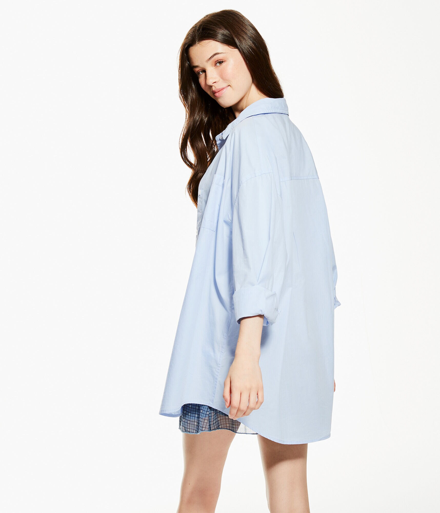 Long Sleeve Poplin Button-Down Dad Shirt