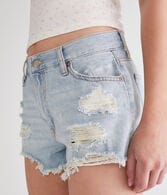 Vintage High-Waisted Denim Shorty Shorts