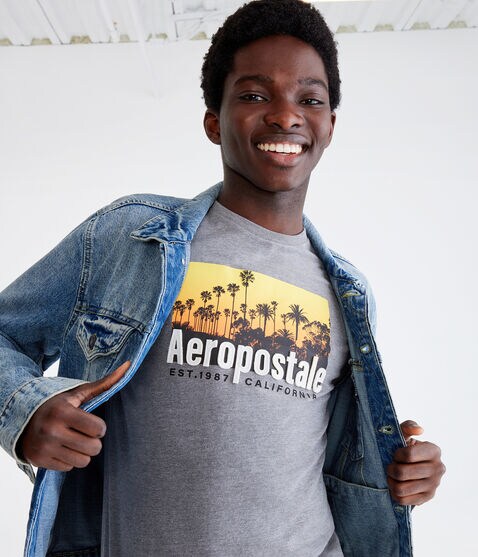 Aeropostale Cali Palms Appliqué Graphic Tee Aeropostale Cali Palms Appliqué Graphic Tee