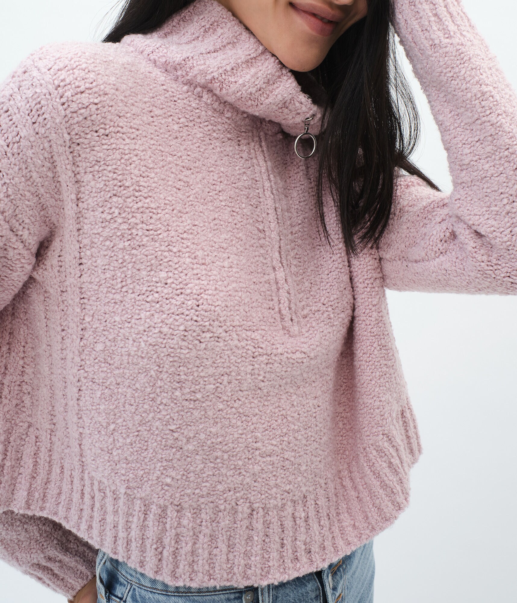 Fuzzy 1/4-Zip Sweater