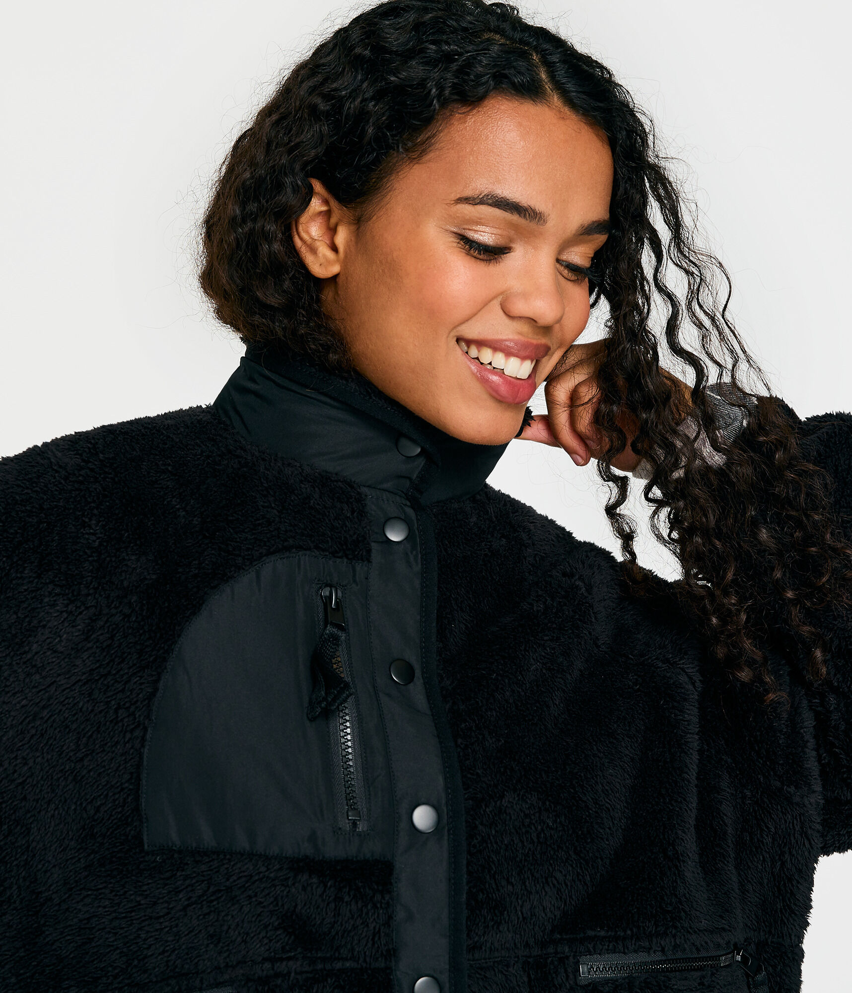 Solid Sherpa Snap Jacket