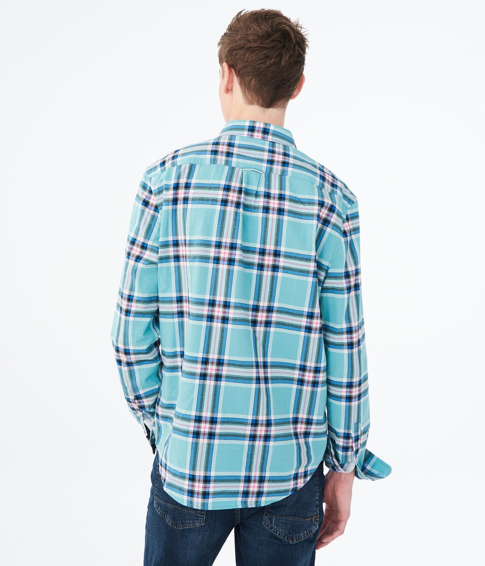 Long Sleeve Plaid Woven Shirt