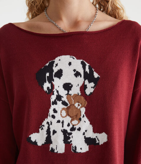 Puppy Slash-Neck Sweater Puppy Slash-Neck Sweater