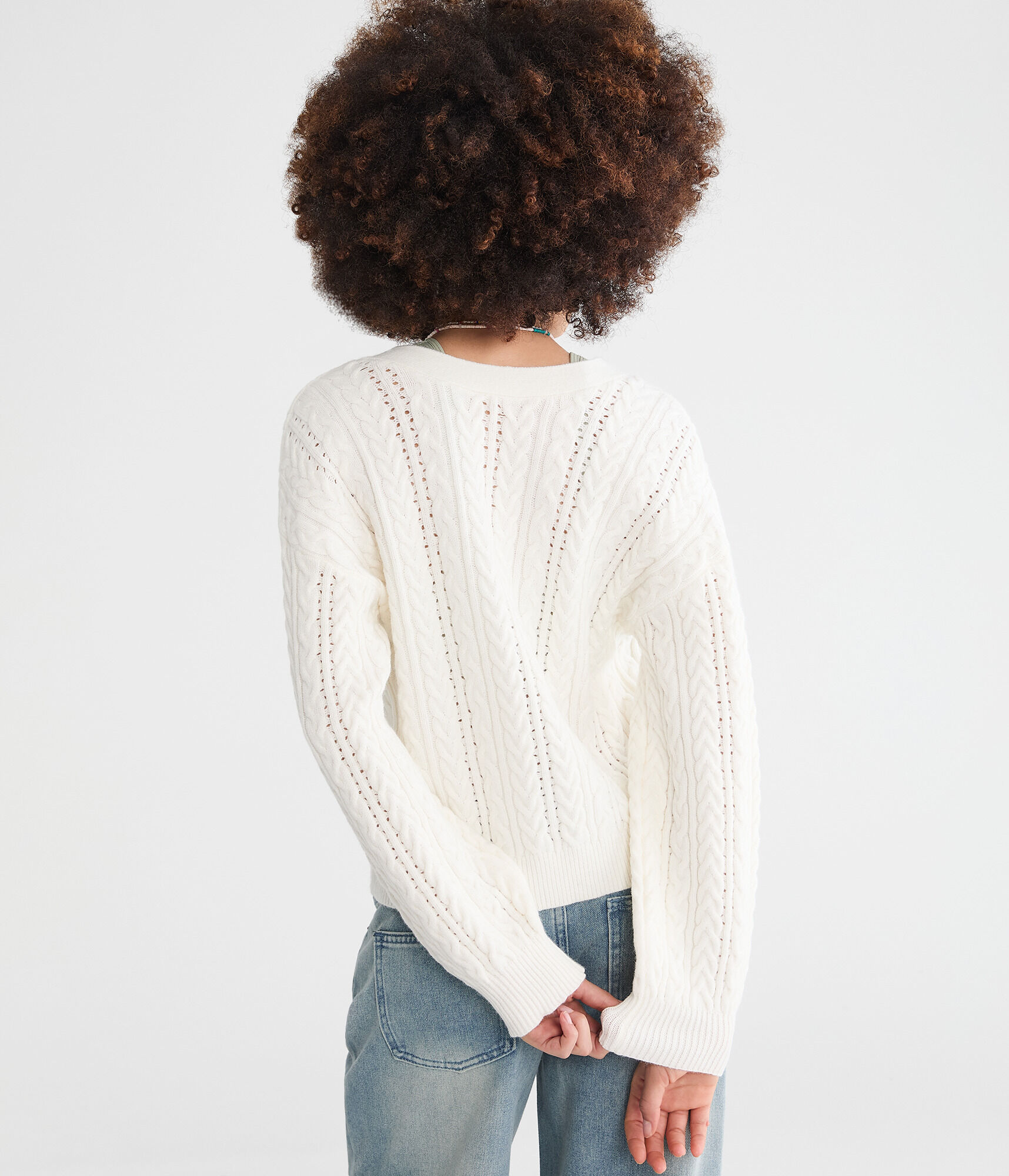 Cable Knit Reversible Tie Cardigan