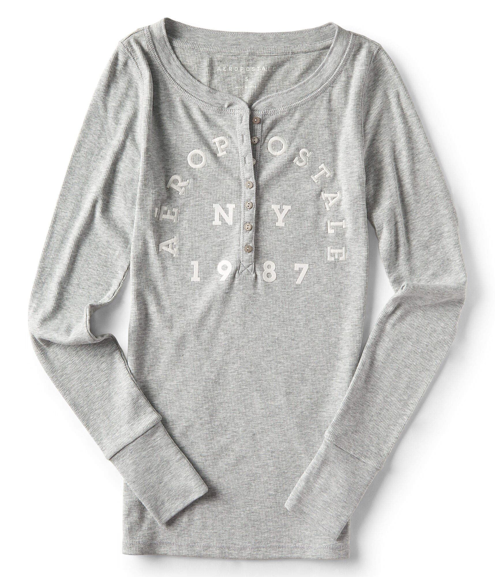 Final Sale -Long Sleeve Aeropostale NY Henley Top