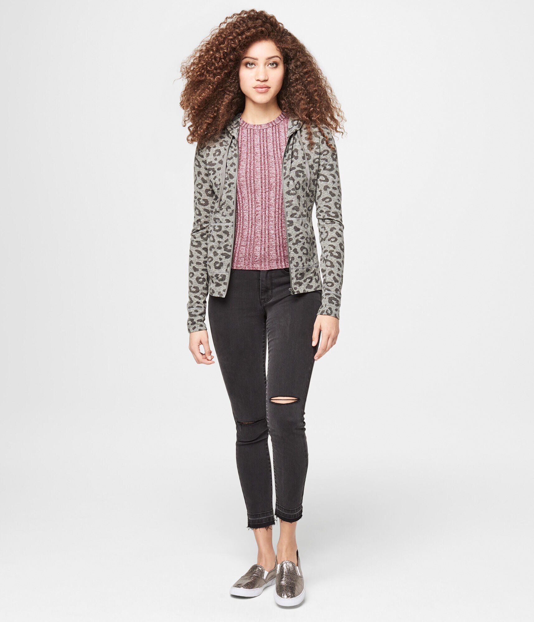 Leopard Lightweight Full-Zip Hoodie