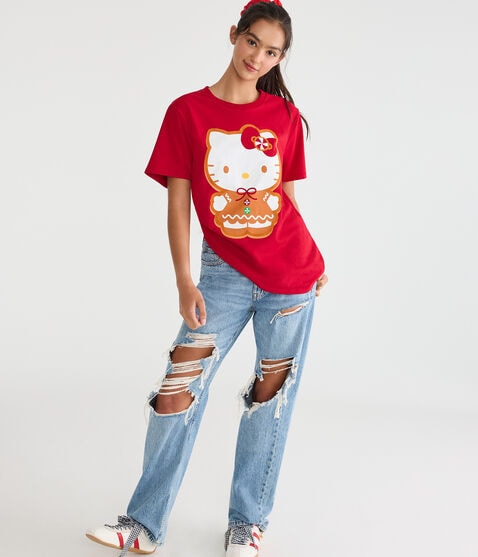 Hello Kitty | Aero Gingerbread Boyfriend Graphic Tee Hello Kitty | Aero Gingerbread Boyfriend Graphic Tee