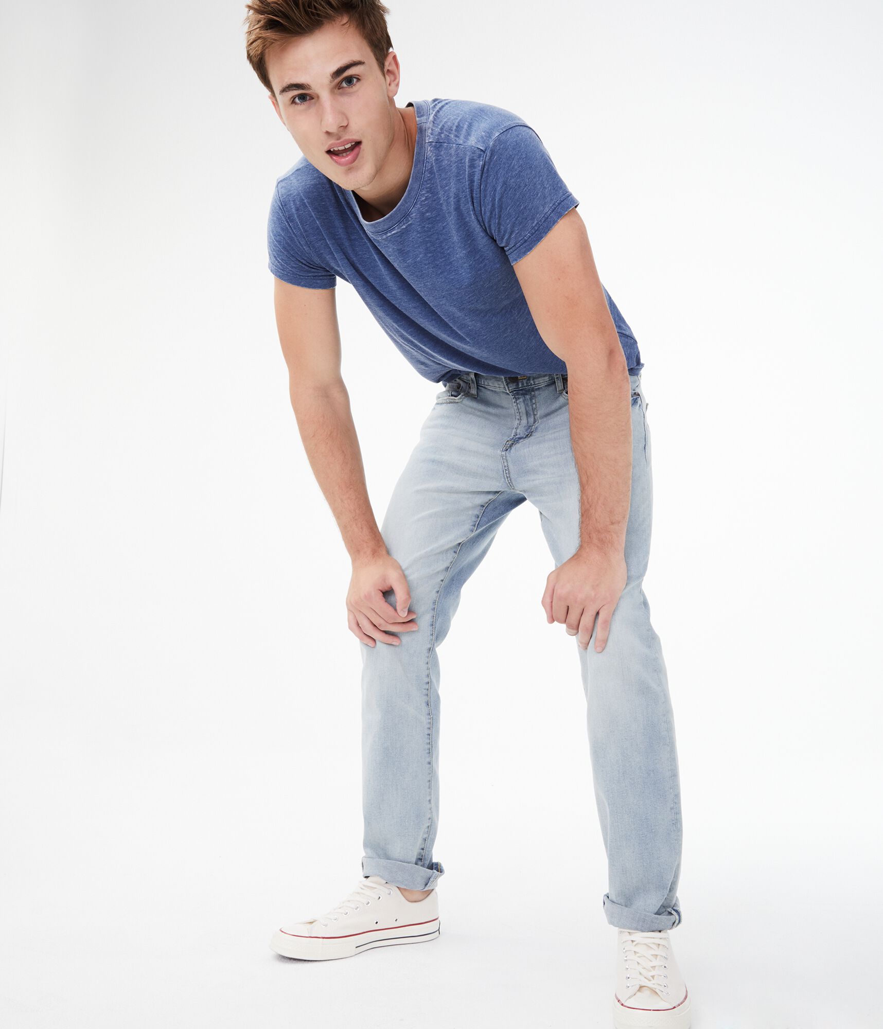 Straight Light Wash Stretch Jean