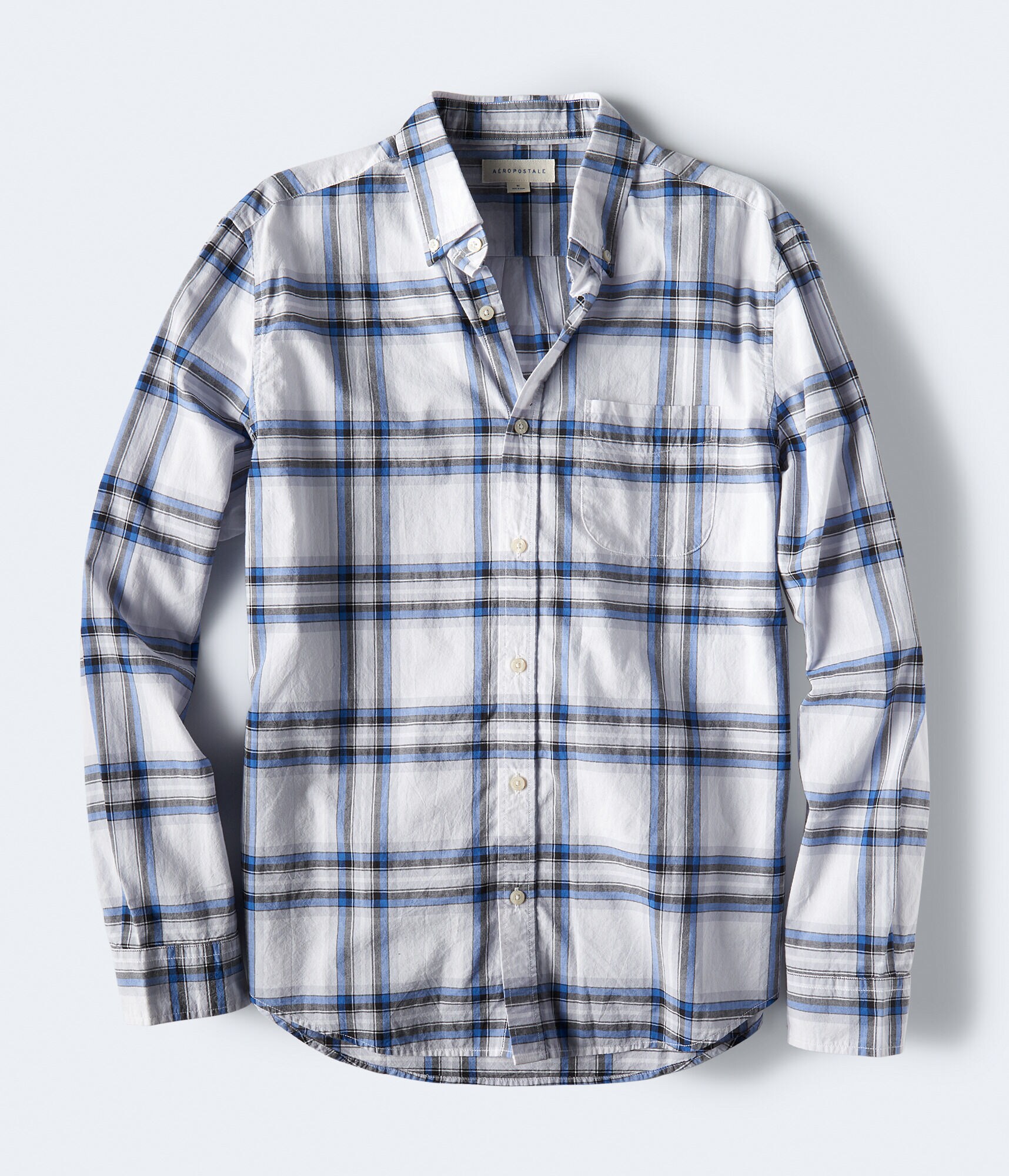 Long Sleeve Plaid Woven Shirt