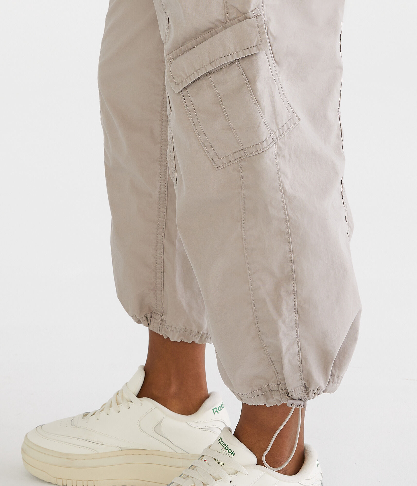 High-Rise Cropped Utility Cargo Pants