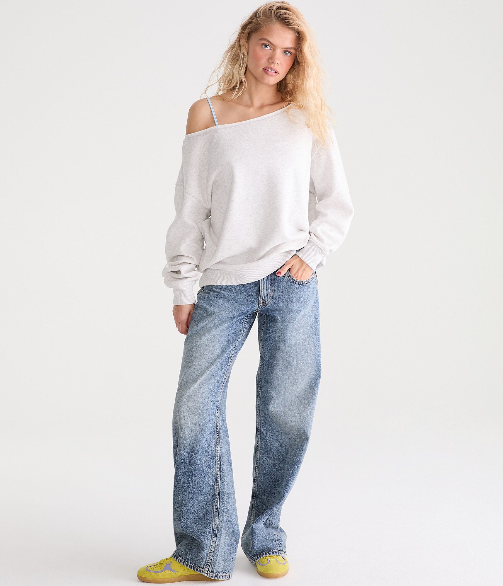 Cloud Soft Oversized Off-The-Shoulder Sweatshirt
