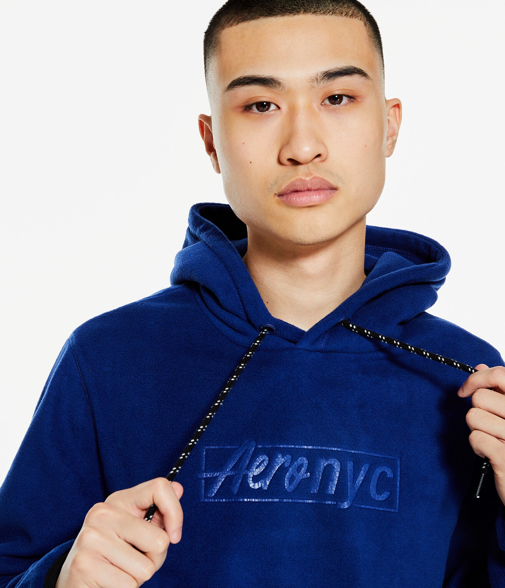 Aero NYC Box Logo Polyfleece Pullover Hoodie