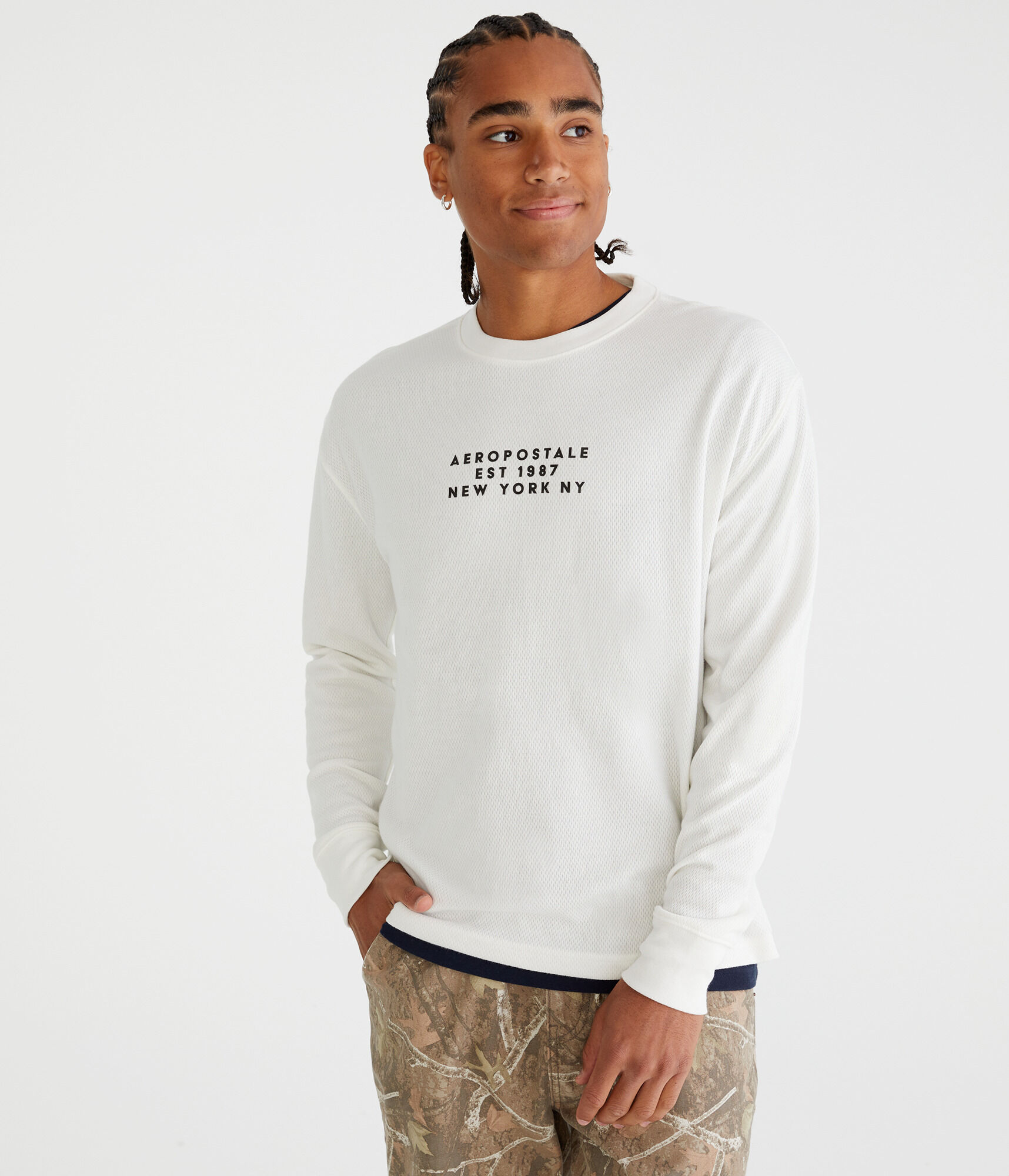 Long Sleeve Aeropostale 1987 Thermal Crew Tee